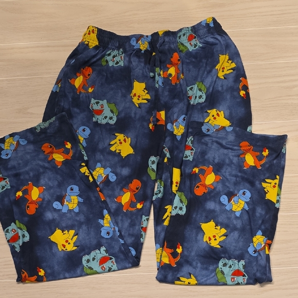Pokemon Other - Pokemon Mens Pajamas - Blue with Multicolor Characters Large